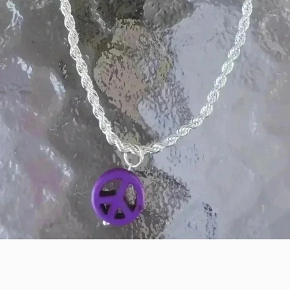 Purple Peace Pendant Necklace - Picture 2 of 3